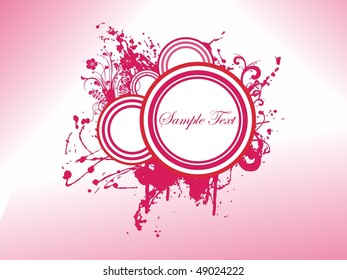 background with grungy floral frame