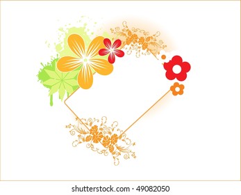 background with grungy floral frame