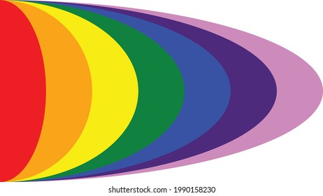 Background with a half oval object using rainbow colors