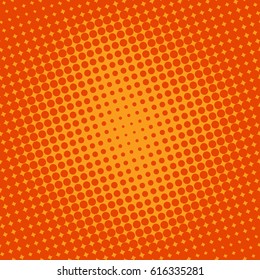 Background halftone circle vector. Dots on orange background. Halftone Effect. comic book retro print.