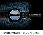 Background Halftone gradient template or LED neon Light on round Dots style of botswana flag.  Modern soccer cup for futuristic background with circle metallic round of botswana flag. Vector.
