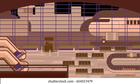 Background of hall at airport.