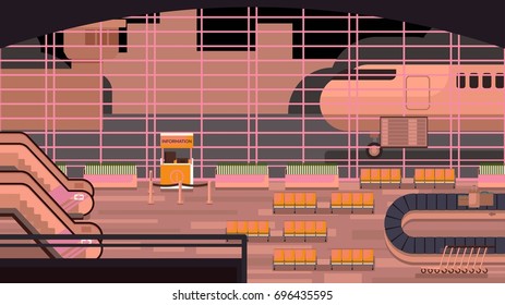 Background of hall at the airport.