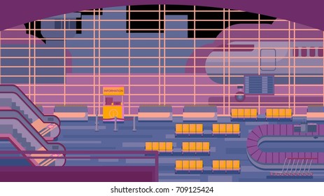 Background of hall at airport.