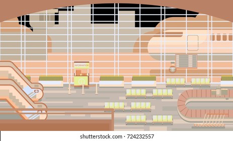 Background of hall at airport.