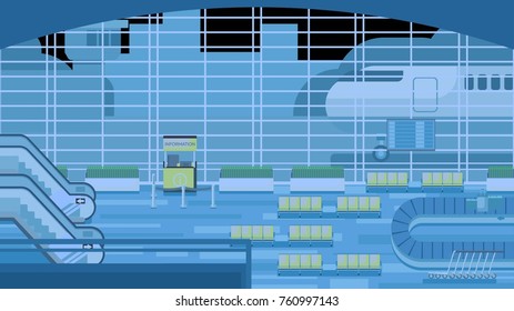 Background of hall at airport.