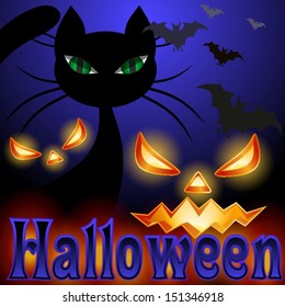 background for Halloween, black cat