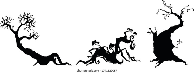 Background for Halloween. Black tree. 