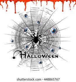 Background with Halloween cobwebs. Vector