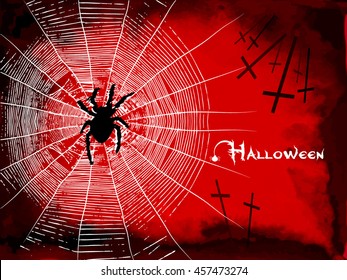 Background with Halloween cobwebs. Vector