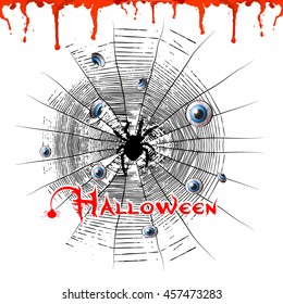 Background with Halloween cobwebs. Vector