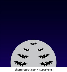 Background Halloween full moon bats