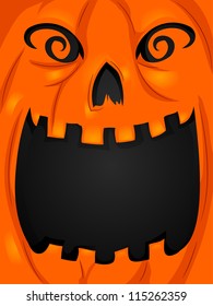 Background Halloween Illustration of a Jack-o'-Lantern with its Mouth Wide Open