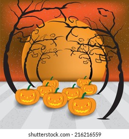 background of  Halloween Jack-o-lantern .Vector illustration