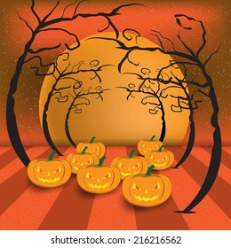 background of  Halloween Jack-o-lantern .Vector illustration