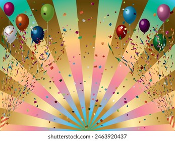 Fondo con halo, galletas y globos