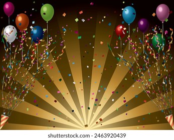 Fondo con halo, galletas y globos