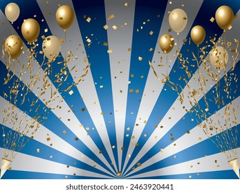 Background with halo, crackers and balloons
