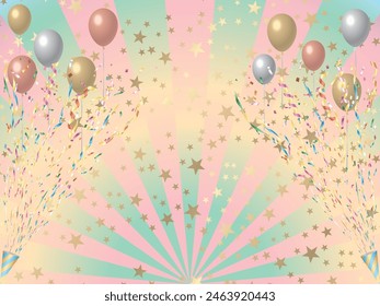 Background with halo, crackers and balloons