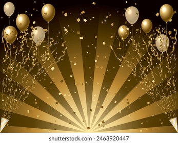 Fondo con halo, galletas y globos