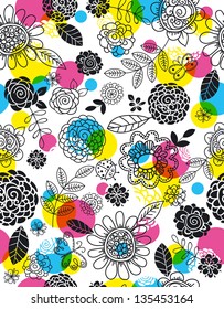 fondo de las flores dibujadas a mano, ilustración vectorial