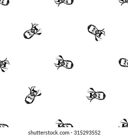 Background with hand drawing inky portraits of the great Russian writers: Chekhov. Vector seamless pattern. Ornament with a literary motif.