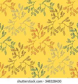 Background with hand drawing leaves. 
