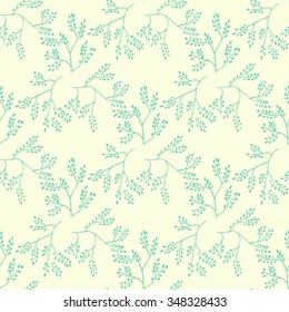 Background with hand drawing leaves. 