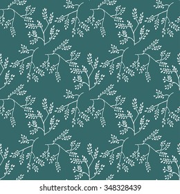 Background with hand drawing leaves. 