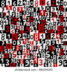 Background with hand drawing numbers