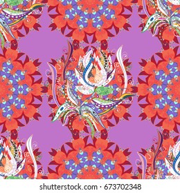 Background. Hand drawn abstract fancy elements. Summer blooming theme. Watercolor painting imitation Vector illustration. Vintage flowers.