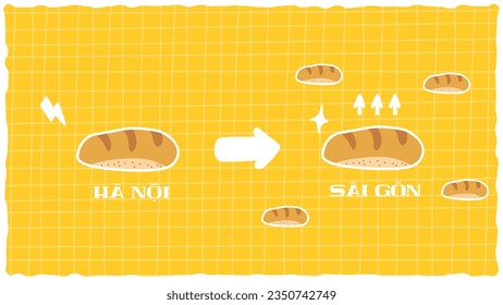Background hand drawn Bread Vietnam, Hand drawn background, Illustration background 