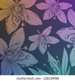 background with hand drawn flowers