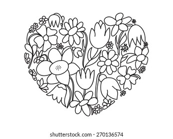 Background with hand drawn flowers
