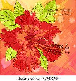 background with hand drawn flowers, eps10