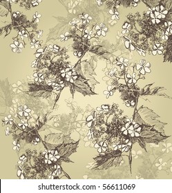 background with hand drawn guelder roses