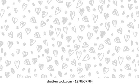 Background with hand drawn hearts