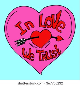 Background with hand drawn hearts. Doodling design.