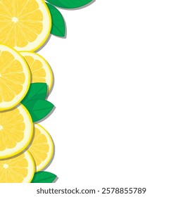 background with hand drawn lemon ribbon on the left side