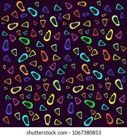 Background, hand drawn pattern 80s with geometric shapes in memphis style