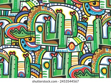 background hand drawn various shapes and doodle objects. Abstract contemporary modern trendy vector illustration.