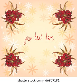  background with hand drawn waterlilies
