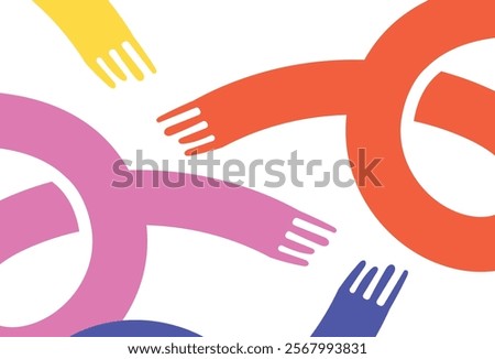 Background hand line abstract retro unique design