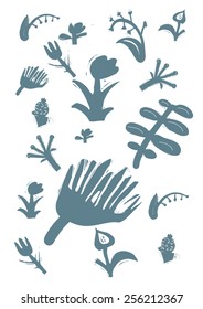 Background with hand-draw decorative plants