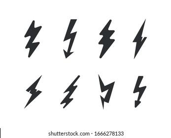 Background with hand-drawn doodle of lightning bolts, thunder bolts, energy bolt, warning symbol illustration. Lightning Vector Seamless Pattern. EPS 10.