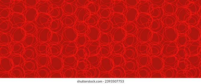 Background with hand-drawn red wire rings. Love. Happy New Year design. Chinese New Year. Vector illustration.