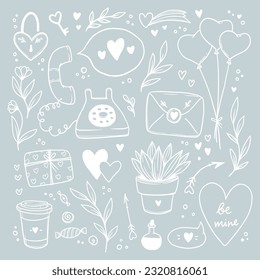Background with handpainted love artwork
