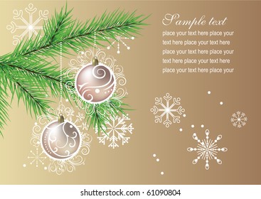 Background with hanging silver balls