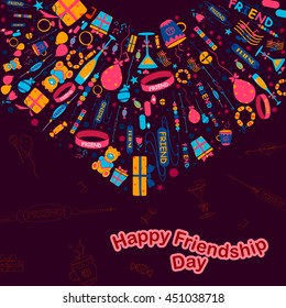 Background for Happy Friendship Day in vector