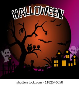 Background Happy Halloween Vector EPS 10